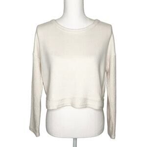 Ocean Drive Cream Long Sleeve Textured Knit Top Small
